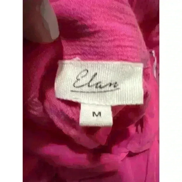 Elan Oversized 3/4 Sleeves Drawstring Tie Side Blouson Mini Dress Pink Size M - Picture 8 of 9